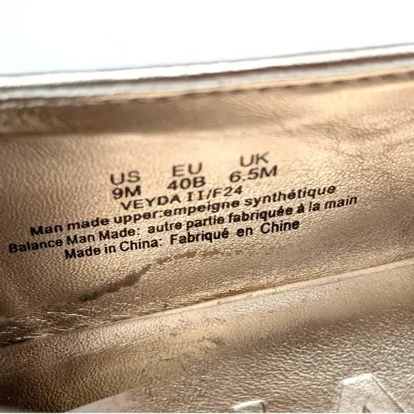 Karl Lagerfeld Paris Veyda Mary Jane Flat Women's White Gold Size US9M EU40 - Picture 7 of 11